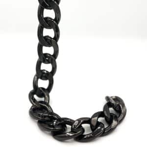שרשרת טבעות בינוני-גדול ניקל שחור, לפי מטר