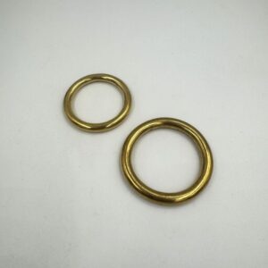 טבעות פליז 30 ו-40 מ"מ קוטר פנימי, פליז טבעי מוזהב